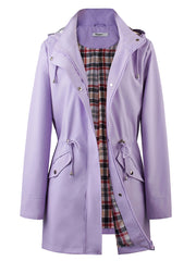 Drawstring Waist Hooded Zip Up Coat, Casual Long Sleeve Coat for Fall & Winter, Women's Clothing