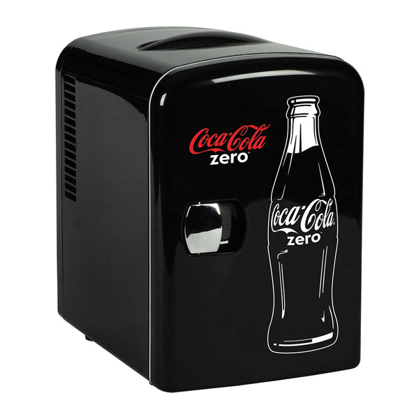 Coca Cola 4L Mini Fridge Coke Zero 6 Can Portable 12V Cooler / Warmer in Black