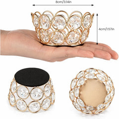 10 Pack Iron Crystal Candle Holders, Bowl-Shaped Decorative Tealight Holders for Table, Wedding, Party & Home Décor