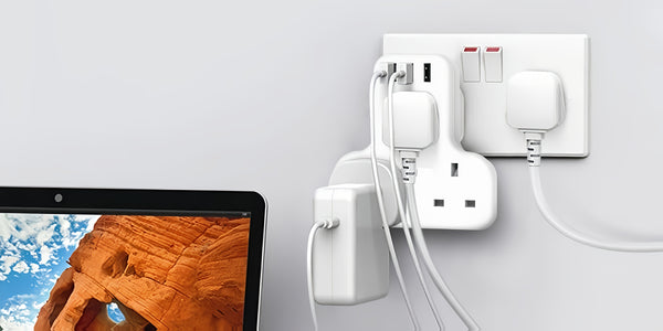 UK Plug Power Outlet with 3 USB Ports & 3250W Max Power - Fast Charging Adapter, Heavy-Duty UK Socket for Home, Office, Travel - Compatible with UK, Qatar, Singapore, Malaysia - Compact Design with Overload & Short Circuit Protection - Ideal for Chargers,