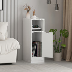 Slim Bedside Table, High Gloss Narrow Nightstand, Small Bedside Cabinet with Storage Space Saving for Bedroom Storage Unit, Living Room Small Sofa Side End Table