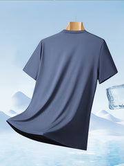 Set of 4 Men'S Quick-Dry Athletic T-Shirts - Lightweight, Moisture-Wicking, Short Sleeve Round Neck Tops, Highly Elastic for Comfort, Ideal for Summer Outdoor Activities