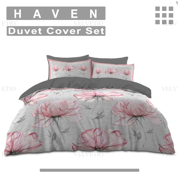 VELVETIO Haven Reversible Microfiber Duvet Cover Set Durable, Easy Care Bedding with Button Closure and Matching Pillowcases