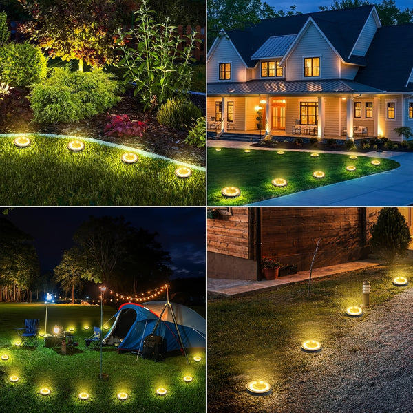 56LED 40LED Solar Ground Lights, 7/5-Pack Solar Statue Lights, IP44 Outdoor Decorative Lights, Upgraded LED Flat Landscape Lighting, Suitable for Outdoor Pathways, Gardens, Courtyards, And Driveways