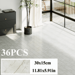 36-Pack High-Quality Self Adhesive Floor Tiles, 15x30cm Peel and Stick SPC Vinyl Planks for Kitchen, Bathroom, Bedroom & Living Room, Realistic Stone/ Wood Look Efffect Waterproof PVC Flooring, Easy DIY Installation