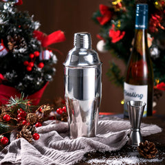 Cocktail Shaker,750Ml Martini Shaker,Food Grade Stainless Steel Martini Mixer Built-In Strainer,Drink Shaker by Luckygoobo,Bartender Kit Gifts.