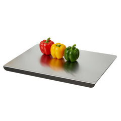Shipping 1pc of Stainless Steel Cutting Board, a Sturdy Chopping Board Suitable for Meat, Fruits, Vegetables, Bread, And Baking, Featuring a Non-Slip Design with a Lip.