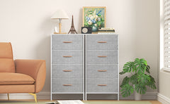 1pc Modern Tall Dresser with 4 Spacious Drawers - Large Storage Cabinet with MDF Wood Top & Sturdy Metal Frame, Freestanding Tall Tower Unit with Legs, 68.58cm+ Height, 3.2 Cu Ft Capacity, Space-Saving Vertical Organizer for Bedroom/Living Room
