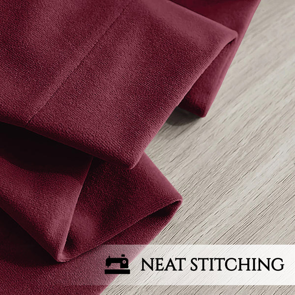 2pc Luxury Velvet Curtain Panels with Free Matching Velvet Cushion Cover – Thermal Insulated Grommet Top Drapes, Energy Saving Curtain Panels for Bedroom & Living Room Home Decor, Perfect Holiday Gift