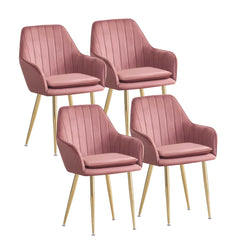 MOF Velvet Dining Chairs Kitchen Chairs Living Room Chairs with Sturdy Metal Legs Reception Chairs with Backrest and Padded Seat