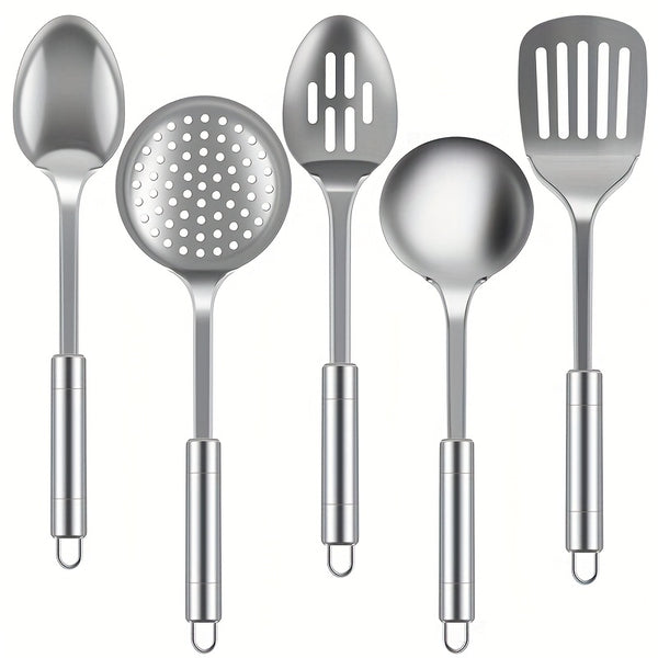 5pcs Stainless Steel Home Kitchen Cooking Tool Utensil Set Spoon Turner Masher