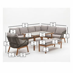 Bramblecrest Helsinki 4 Piece L-Shaped Patio Dining Set