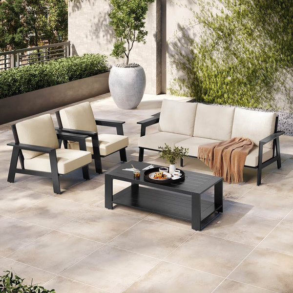 Atleisure Brentley 4 Piece Deep Seating Patio Set + Cover