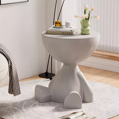 Modern Coffee Table Suitable for Small Spaces - Easy-to-Assemble Plastic Table with Top, Contemporary Bedside Desk for Living Room, Balcony, Office - Low-Maintenance Furniture (No Wood)