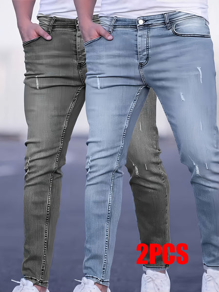 Gengyuan Shi - Men'S Casual Stretch Pants 2pcs Set