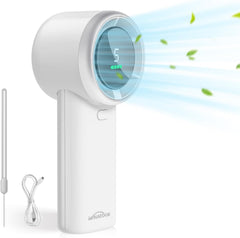 WHATOOK Handheld Fan, 2024 Powerful High Speed Cooling Turbo Mini Fan with LED Display, 5 Speeds USB Rechargeable Portable Fans, 2H Fast Charging, Personal Small Stylish Travel Fan for Woman Outdoor