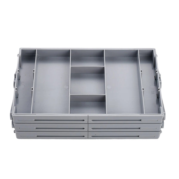 Dining Set Drawer Organizer Box, Collapsible Drawer Organizer 3 Tiers 3 Tray Folding Portable Expandable Desk Organizer Trays for Office Supplies Kitchen Gadgets Utensils Jewelry Makeup