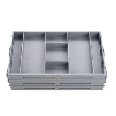 Dining Set Drawer Organizer Box, Collapsible Drawer Organizer 3 Tiers 3 Tray Folding Portable Expandable Desk Organizer Trays for Office Supplies Kitchen Gadgets Utensils Jewelry Makeup