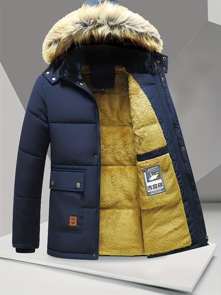 Winter Full Body Fleece Thickened Warm Coat Lamb Windproof Sleeve Jacket Men'S Multi-Pocket Jacket Men'S Outerwear