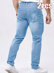 Men'S Skinny Jeans 2pcs Set