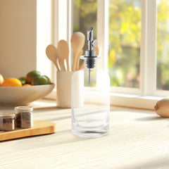 2pcs Olive Oil Dispenser Bottle for Kitchen, Glass Oil and Vinegar Dispenser Set, Coffee Syrup Dispenser, Kitchen Cooking Tools, 350ml/ 500ml, Silver/ Gold