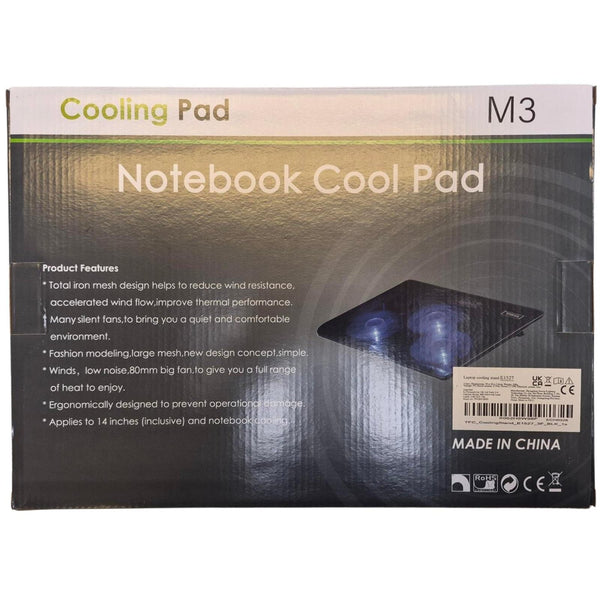 Laptop Cooling Pad 3/5 Fans Adjustable Stand USB Quiet Cooler with LED for 12–17 Inch Notebook