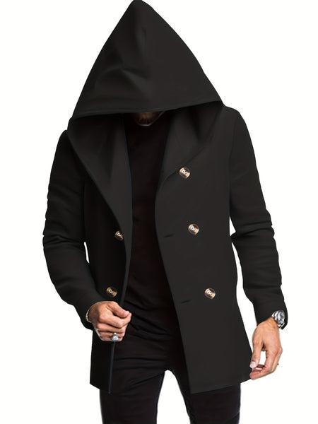 2024 Foreign Trade New Product Men'S Mid-Length Slim Fit Windbreaker Hooded Casual Pure Coat Performance Clothing