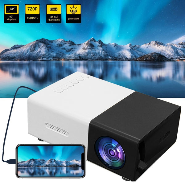 Portable Cinema Projector,Mini Projector Portable, Easy Setup for Indoor Office Events and Parties,Christmas Gift,Children's Gift, Birthday Gift,Compatible With USB/SD/AV/HD And Other Devices