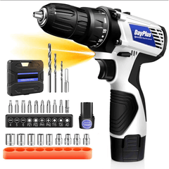 Cordless Drill Driver Power Combi Drill Kit Electric Screwdriver Set with 2-Speed, 18+1 Torque 3/8