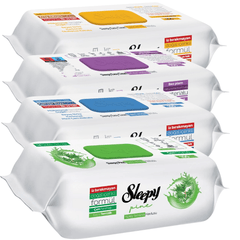 Sleepy Easy Clean Surface Cleaning Wipes & Towels Bundle - Pack of 4 x 100 (400 Sheets), Included Scents: Arab Soap, Orchid, Sleepy Pine & Blue Pine