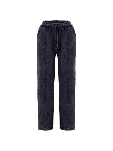 Women Acid Wash Zip Tracksuit Straight Leg Joggers - Stylish Female Jacket - Womenswear Full Sleeve Casual Comfort Zip Style Drawstring Pant