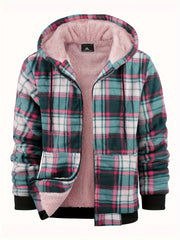 Jacket for Men Heavyweight Fleece Hoodies Thick Sherpa Lined Flannel Plaid Shirt Jacket