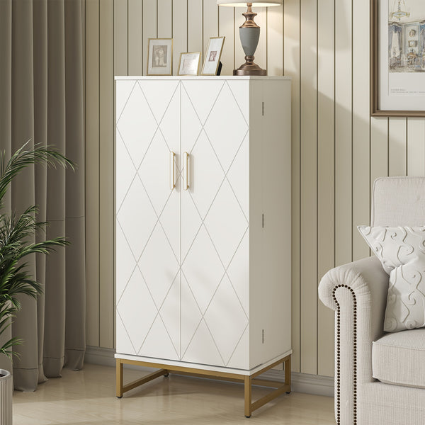 129.54cm Kitchen Cupboard Pantry with Doors And Adjustable Shelves, White Storage Cupboard, Freestanding Storage Cabinet for Kitchen, Living Room And Dining Room Kitchen Organizers And Storage