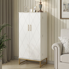 129.54cm Kitchen Cupboard Pantry with Doors And Adjustable Shelves, White Storage Cupboard, Freestanding Storage Cabinet for Kitchen, Living Room And Dining Room Kitchen Organizers And Storage