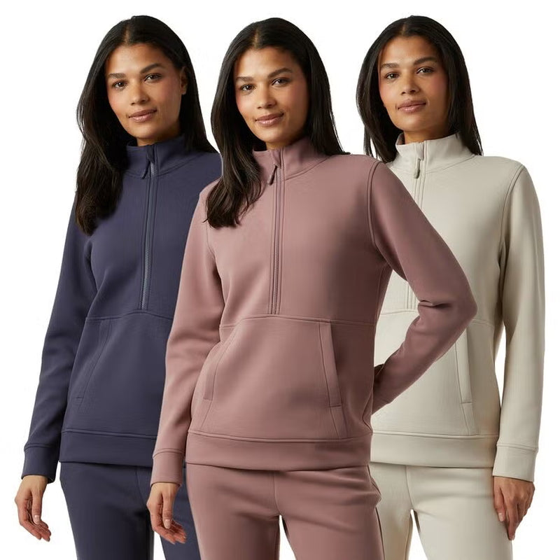 32 Degrees Ladies Sueded Tech 1/2 Zip Sweatshirt