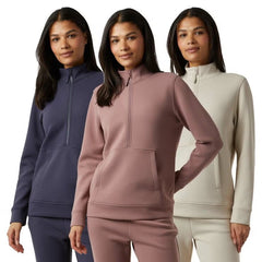 32 Degrees Ladies Sueded Tech 1/2 Zip Sweatshirt