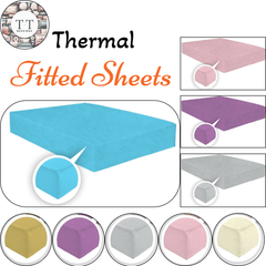 Flannelette Thermal Fitted Sheet 100% Brushed Cotton, 25cm Deep Pocket, Warm Soft Bed Sheet