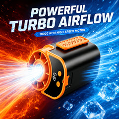 Portable Multi-functional Fan, Rapid Cooling 181.44g Ultra-lightweight Design, 18000 RPM High-speed Motor, 5000mAh Long-lasting Battery, Fast Charge Shock Dust Resistant, Flashlight, for Travel, Gym, Party, Working In High-temperature Environments