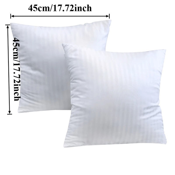 2/4/8-Pack Decorative Throw Cushion Cores, Hotel-Grade Premium White Satin Stripes Cushion Pads Deep Fill Inner Hollowfiber Filled Cushions Inserts (14