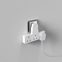 2x 3-Way Plug Adapter with UK Socket Extender – Compact Cable-Free Multi-Outlet Adapter for Home, Office & Travel