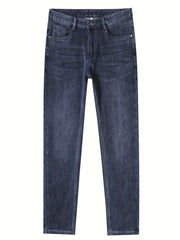 2026 New Men's Jeans, Business Slim Fit Straight-Leg Stretch Denim Pants, Washed Casual Long Trousers for Men
