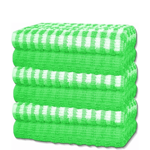 Pack of 2 Cotton Mono Terry Tea Towels – Egyptian Mono Check, Super Absorbent, Soft & Durable – Hotel Quality Kitchen Dish Cloths TT ‎65cm x 46cm approx