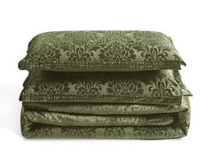 3 Piece Velvet Quilted Bedspread Set Jacquard Damask Bed Cover with Pillow Shams | Luxury Soft Polyester Bedspread for Double King Super King Beds | Modern Elegant Bedroom Bedding Set