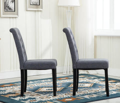 mcc direct Set of 2 Lined Fabric Dining Chairs With Solid Wooden Legs For Home & Commercial Restaurants