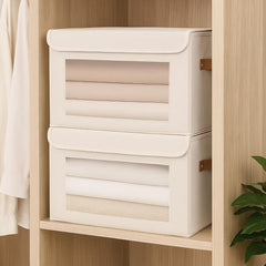 5 Packs Foldable Storage Bins with Lids 39*25*25cm Cube Organizer Baskets with Clear View Window & Handles, Fabric Storage Cubes for Closet, Shelf & Home Organization