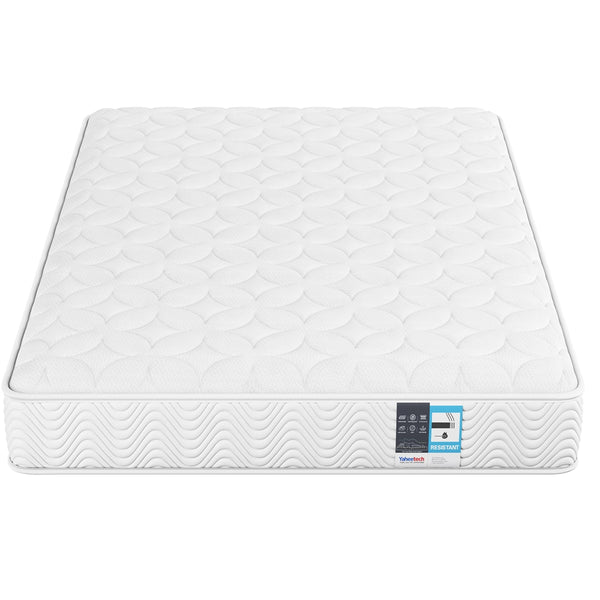 Costoffs Single/Double Bed Mattress Medium Firm Pocket Coil Spring Mattress, Vacuum Packed, Fabric Encased Coil, Bedroom Furniture, 90x190cm/130x190cm, Grey/White