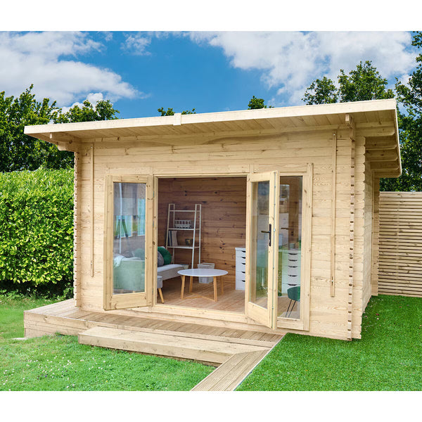 Delivered Forest Garden Melbury 45Mm Log Cabin 13Ft 1