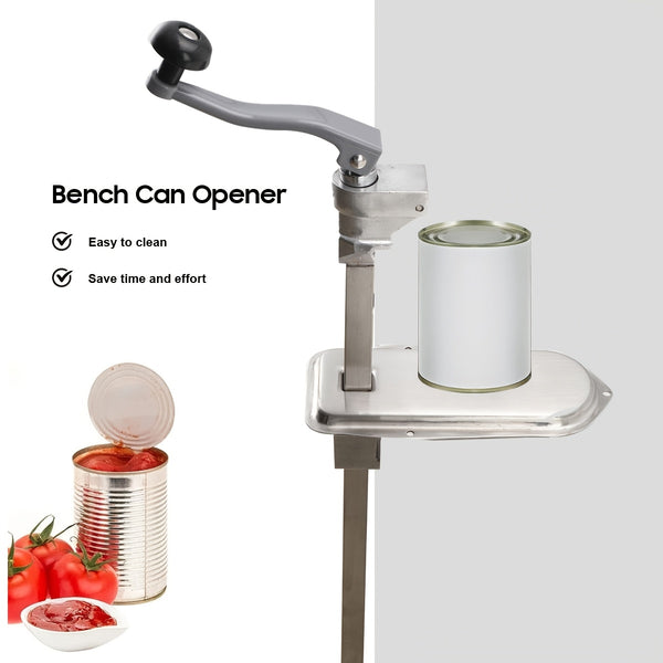 Bench Can Opener, Heavy Duty Tin Opener, Stainless Steel Desktop Can Opener for Commercial Kitchen Hotel Food Factory, Silvery