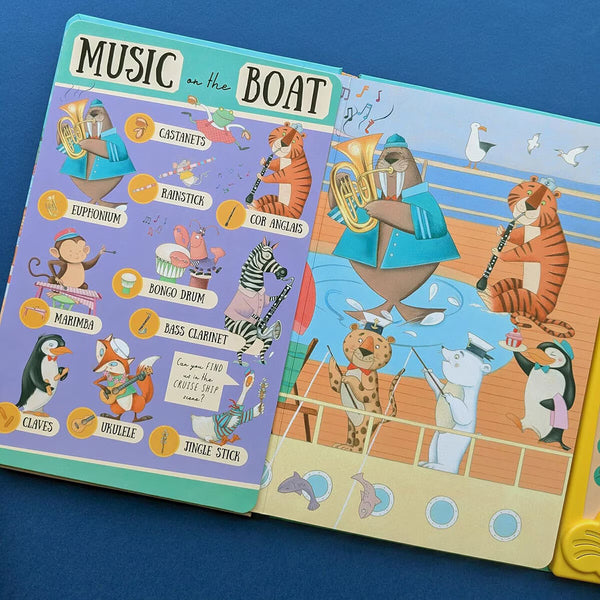 My First 50 Button Sound Books in 3 Options: Animals, Instruments or Transport