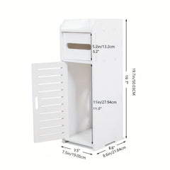 White Bathroom Cabinet, Waterproof Toilet Storage Cupboard Shelf Floor Standing Toilet Silm Shelf Storage Rack with Drawer Space Saver Organizer for Living Room Bedroom Kitchen Hallway 17 X 22 X 56Cm
